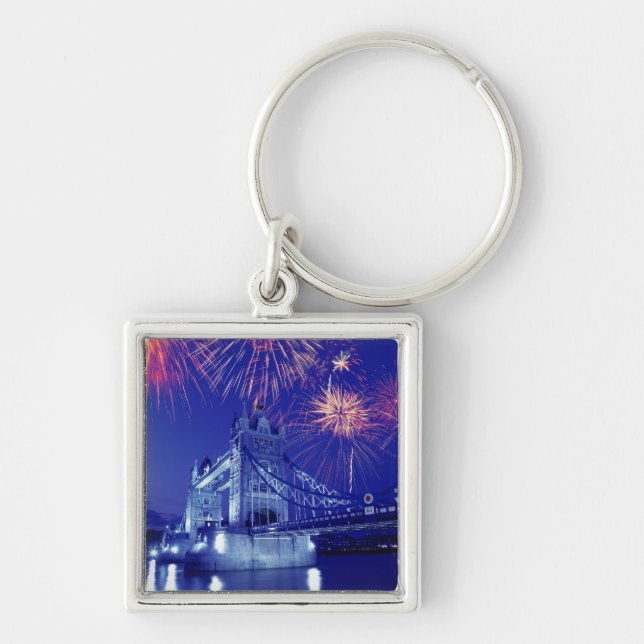 Great Britain, London. Fireworks over the Tower Key Ring (Front)