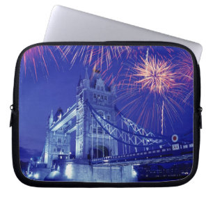 Great Britain, London. Fireworks over the Tower Laptop Sleeve