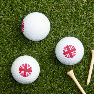 Great Britain Red White & Pink Design Union Jack Golf Balls