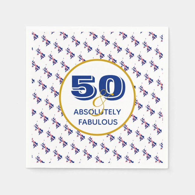 GREAT BRITAIN UK 50 Fabulous Birthday Paper Napkin (Front)
