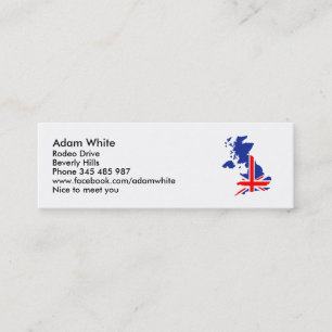 Great Britain UK map flag Mini Business Card