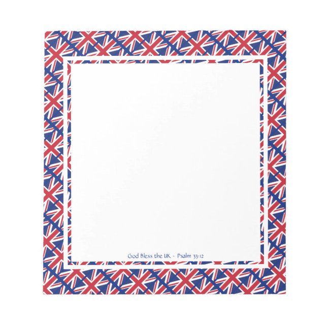 GREAT BRITAIN UK Patriotic Personalised BRITISH Notepad (Front)