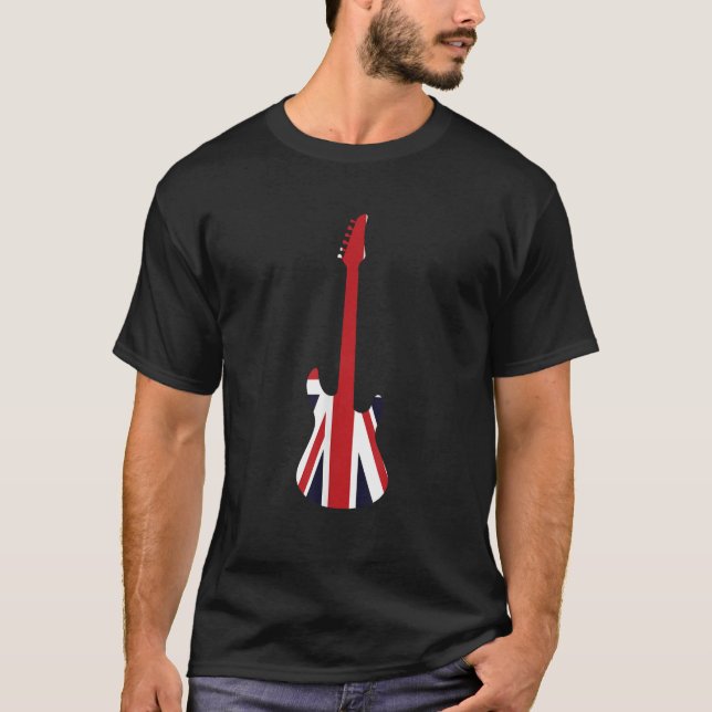 Great Britain Union Jack Electric Guitar British F T-Shirt (Front)