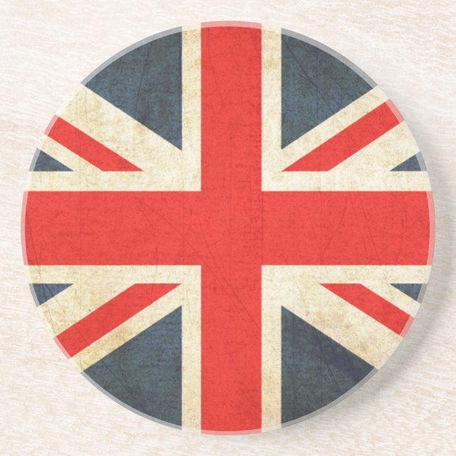 Great Britian Flag in Grunge Coaster (Front)