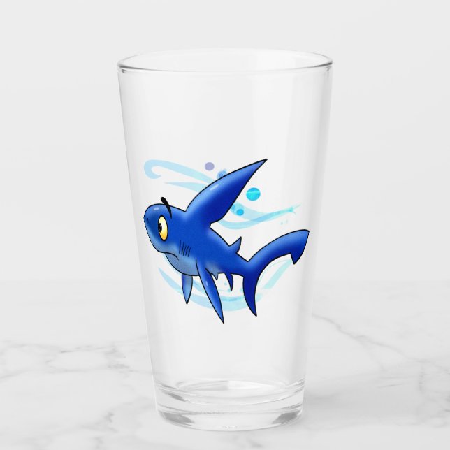Great Cartoon Shark Glass (Front)