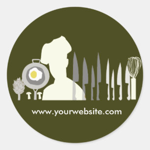 Great Chef Cooking Set Classic Round Sticker