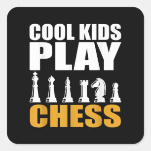 Great Chess Kids Chess Piece Girls Boys Square Sticker