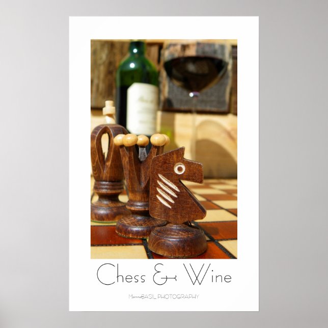 Great Chess & Wine Poster! Poster (Front)