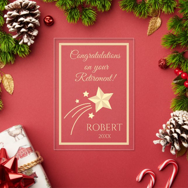 Great Choice!  Custom Retirement ACRYLIC CARD Invitations (Insitu (Holiday))