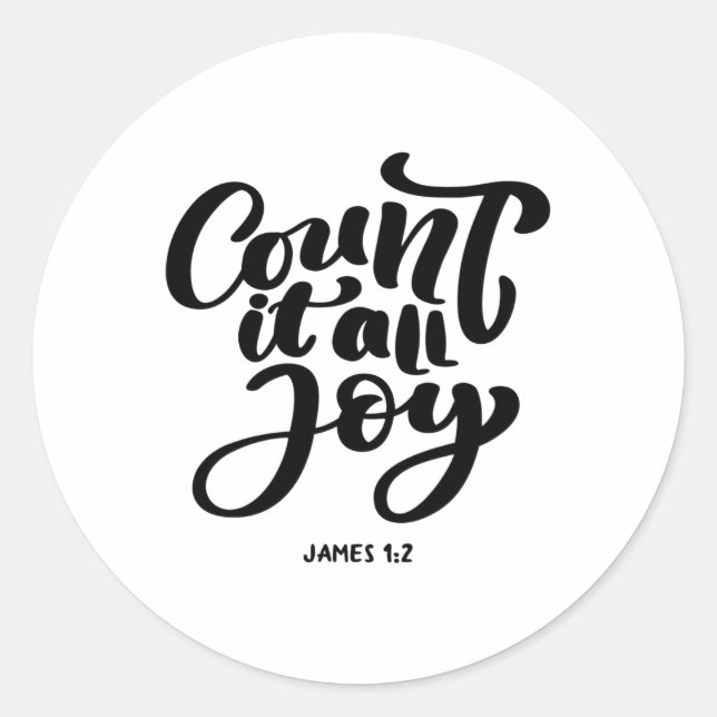 Great Christian count It All Joy  Classic Round Sticker (Front)