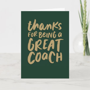 Great coach green gold cool thank you card