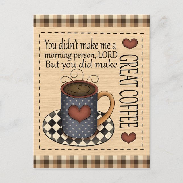 Great Coffee fun cartoon postcard (Front)