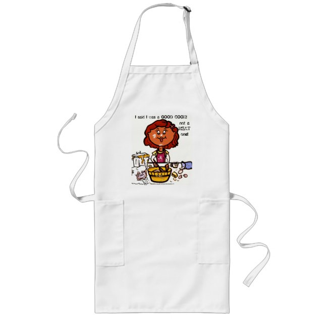 "Great cook-but a MESSY one! Apron" Long Apron (Front)