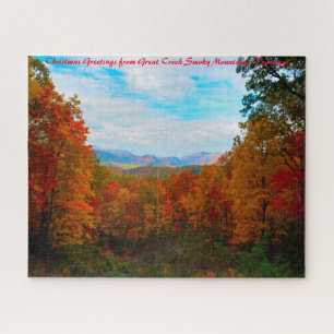 Great Creek Smoky Mountains. Christmas Greetings Jigsaw Puzzle