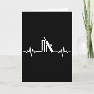 Great Cricket Heartbeat Design Gift Cricket Player Card