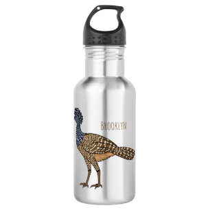 Great curassow bird cartoon illustration 532 ml water bottle