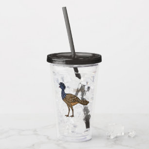 Great curassow bird cartoon illustration acrylic tumbler