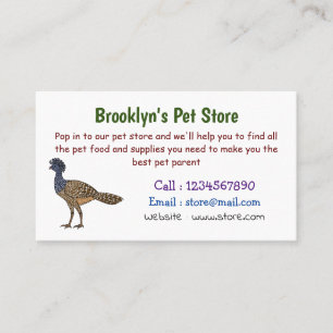 Great curassow bird cartoon illustration business card