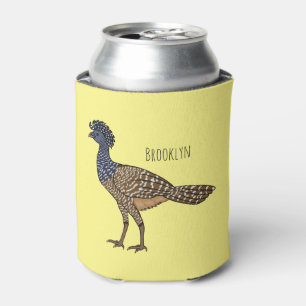 Great curassow bird cartoon illustration  can cooler