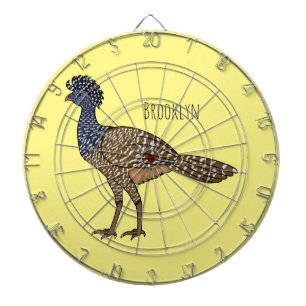 Great curassow bird cartoon illustration dartboard