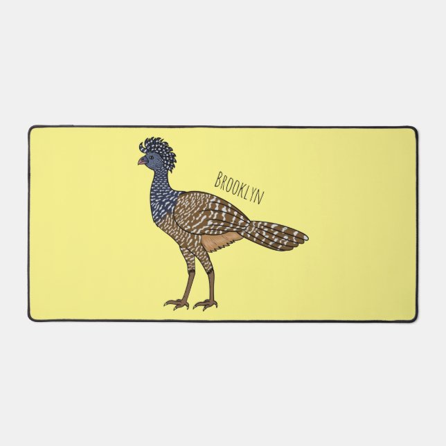 Great curassow bird cartoon illustration desk mat (Front)