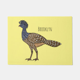 Great curassow bird cartoon illustration doormat