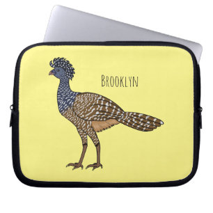Great curassow bird cartoon illustration laptop sleeve