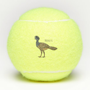 Great curassow bird cartoon illustration tennis balls