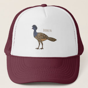 Great curassow bird cartoon illustration trucker hat