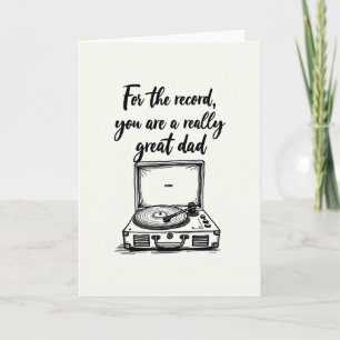 Great Dad Record Player Card