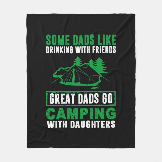Great Dads Camping With Daughters Fleece Blanket (Front)