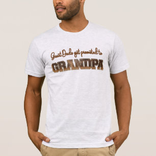 Great Dads Get Promoted to Grandpa Leather-Style T-Shirt