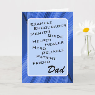 Great Dad's List of Qualities - my Dad Card