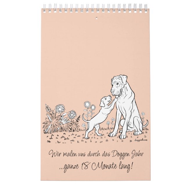 Great Dane 18-Month Colouring Personalised Calendar (Cover)