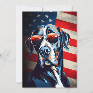Great Dane 4th of July Independence day Holiday Card