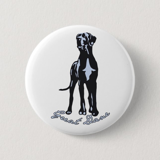Great Dane 6 Cm Round Badge (Front)