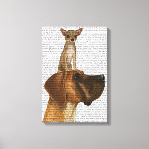 Great Dane and Chihuahua Canvas Print