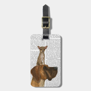 Great Dane and Chihuahua Luggage Tag