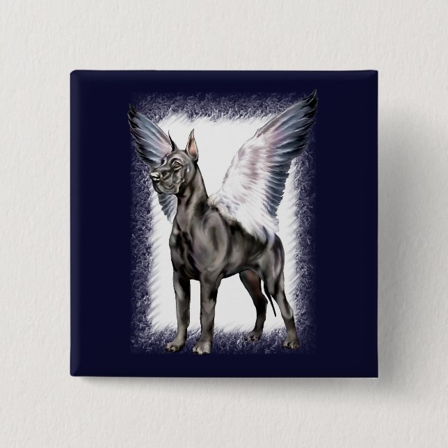 Great Dane Angel Black 15 Cm Square Badge (Front)