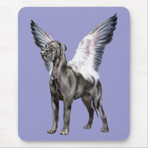 Great Dane Angel Black UC Mouse Pad