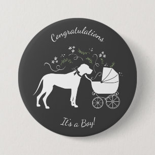 Great Dane Baby Shower 7.5 Cm Round Badge