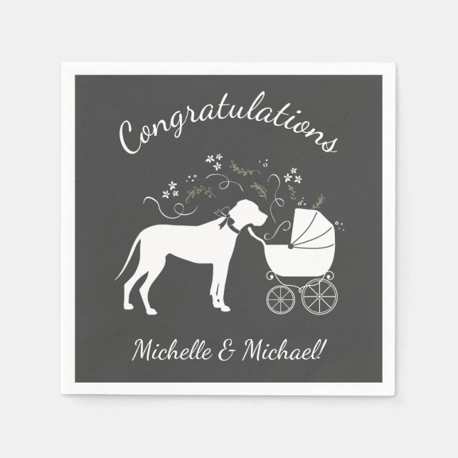 Great Dane Baby Shower Napkin (Front)