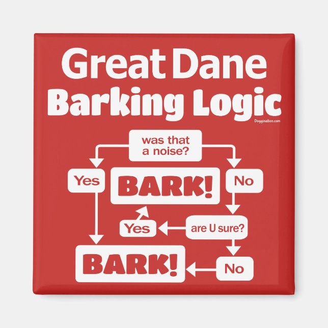 Great Dane Barking Logic Magnet (Front)