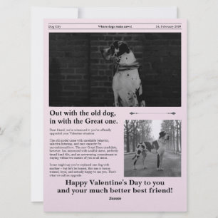 Great Dane Best Friend Valentine Newspaper Card