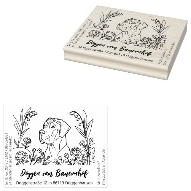 Great Dane Big  Rubber Stamp (Stamped)
