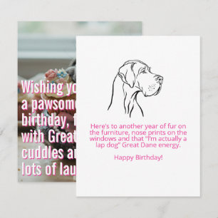 Great Dane Birthday Flat Card 