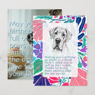 Great Dane Birthday Flat Card 