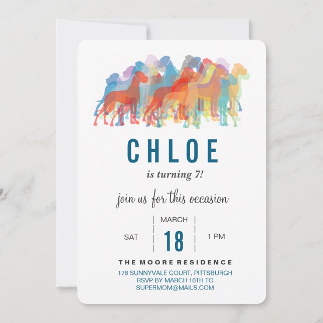 Great Dane Birthday Invitation (Back)