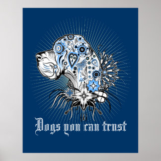 Great Dane Black Heart Poster