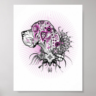 Great Dane Black Heart Poster